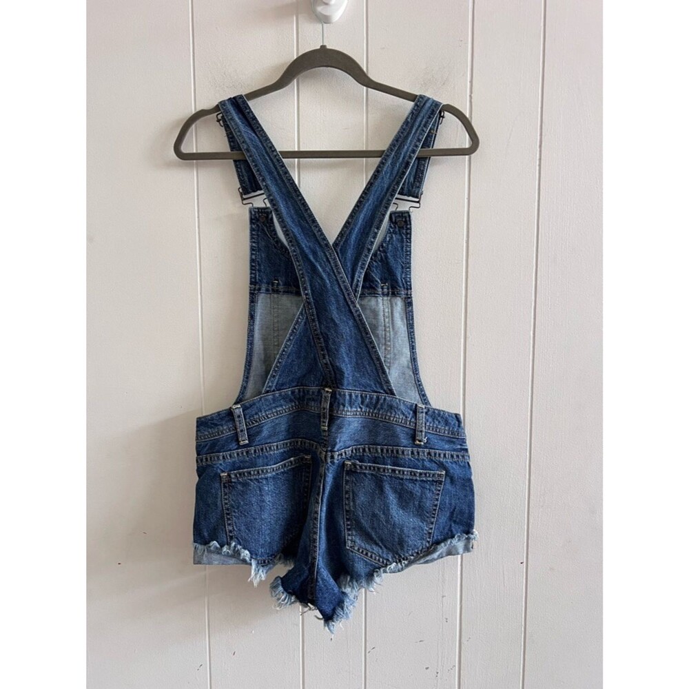 Free People Summer Babe Distressed Denim Short Overalls View 6